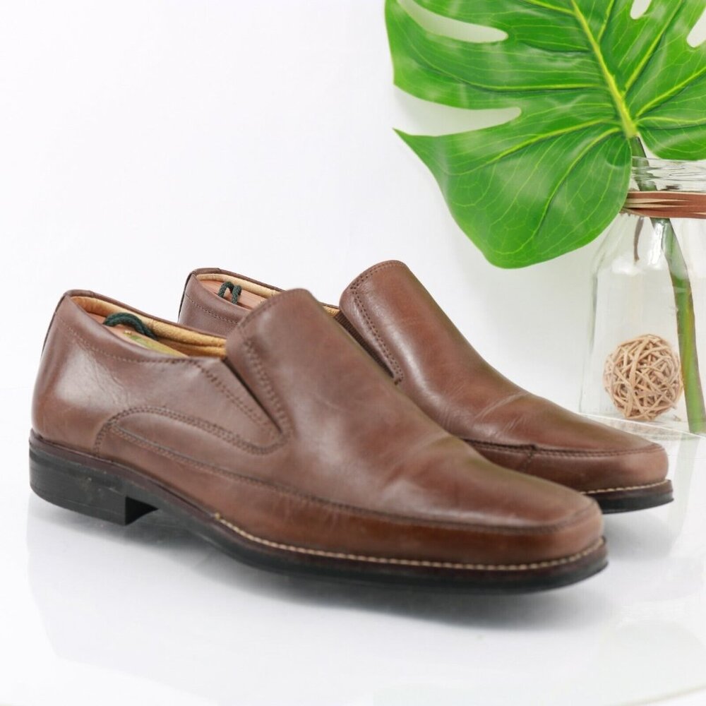 Sandro Moscoloni Mens Jacob Venetian Loafer Size 9 D Tan Leather Slip On Shoe - Picture 2 of 12